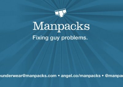 Title slide from Manpacks pitch deck